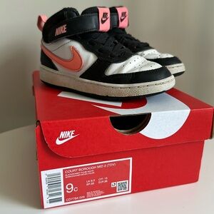 Nike Court Borough Mid 2 Black/Sunset Pulse/White 9C